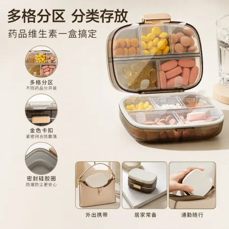Transparent compartments for multi-layer stacked medicine boxes, with independent opening LIDS for color tablets, sealed and moisture-proof Transparent compartments for multi-layer stacked medicine boxes, with independent opening LIDS for color tablets, sealed and moisture-proof